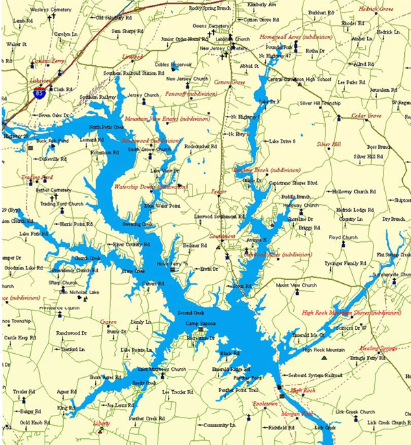 High Rock Lake Info - Lexington and Salisbury, North Carolina.